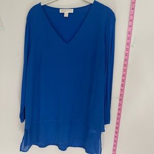 Michael Kors Royal Blue V-Neck Blouse